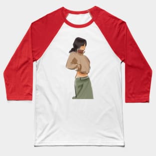 woman with hands in pockets Baseball T-Shirt